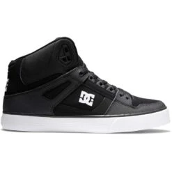 DC Shoes Pure High Top Skate Shoes, Black/Black/White -DC Store 36650 DEFAULT l