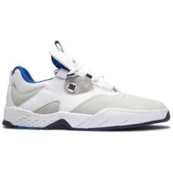DC Shoes Kalis Skate Shoes, White/Blue/Grey-10