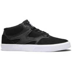 DC Shoes Men's Kalis Vulc Mid Skate Shoes, Black/Black/White-10