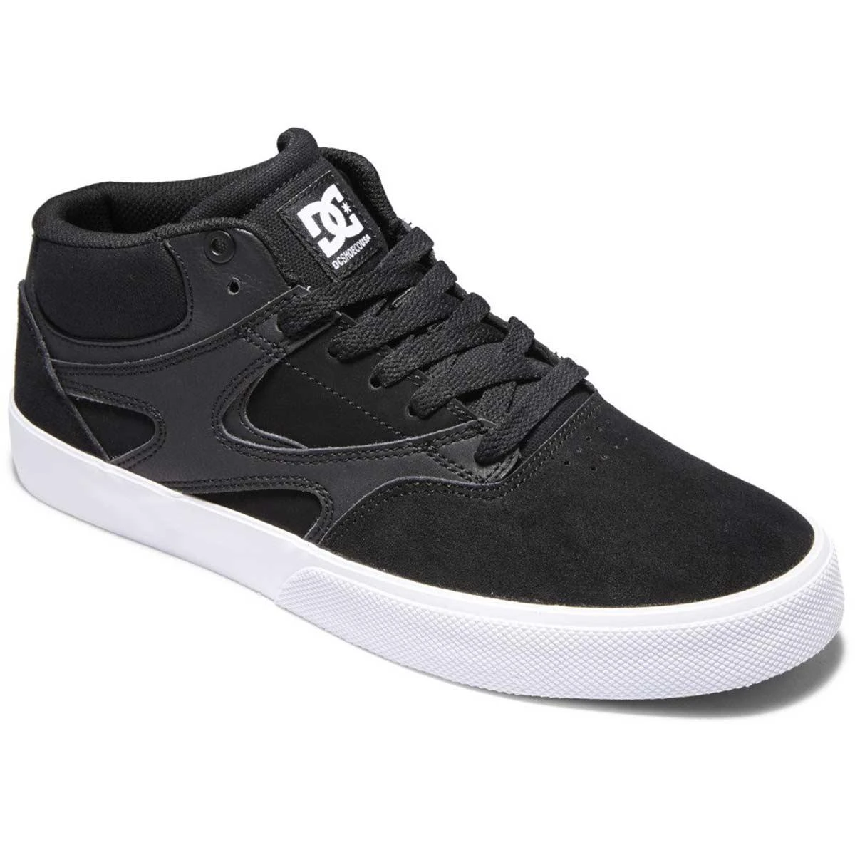 DC Shoes Men's Kalis Vulc Mid Skate Shoes, Black/Black/White-10 4 DC Shoes Men's Kalis Vulc Mid Skate Shoes, Black/Black/White-10 - Image 2