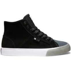 DC Manual HI RT High Top Skate Shoes, Black/Black/White-10