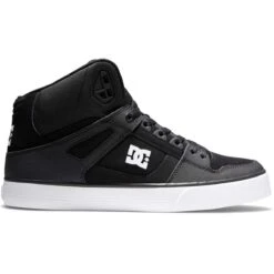 DC Shoes Pure High Top Skate Shoes, Black/Black/White