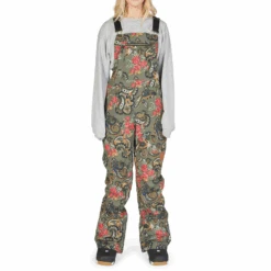 DC Crusade Bib 2023 - Women's Snowboard Bib -DC Store DCCrusadeBib2023womensPaisleyIvyGreen XGCR 1