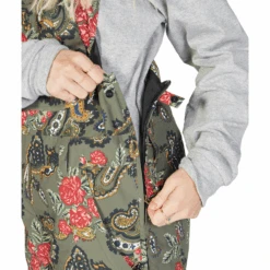 DC Crusade Bib 2023 - Women's Snowboard Bib -DC Store DCCrusadeBib2023womensPaisleyIvyGreen XGCR 3